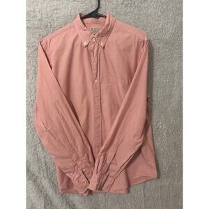 J.Crew Slim Fit Red Micro Stripe Button Down Shirt Men’s Large 100% Cotton